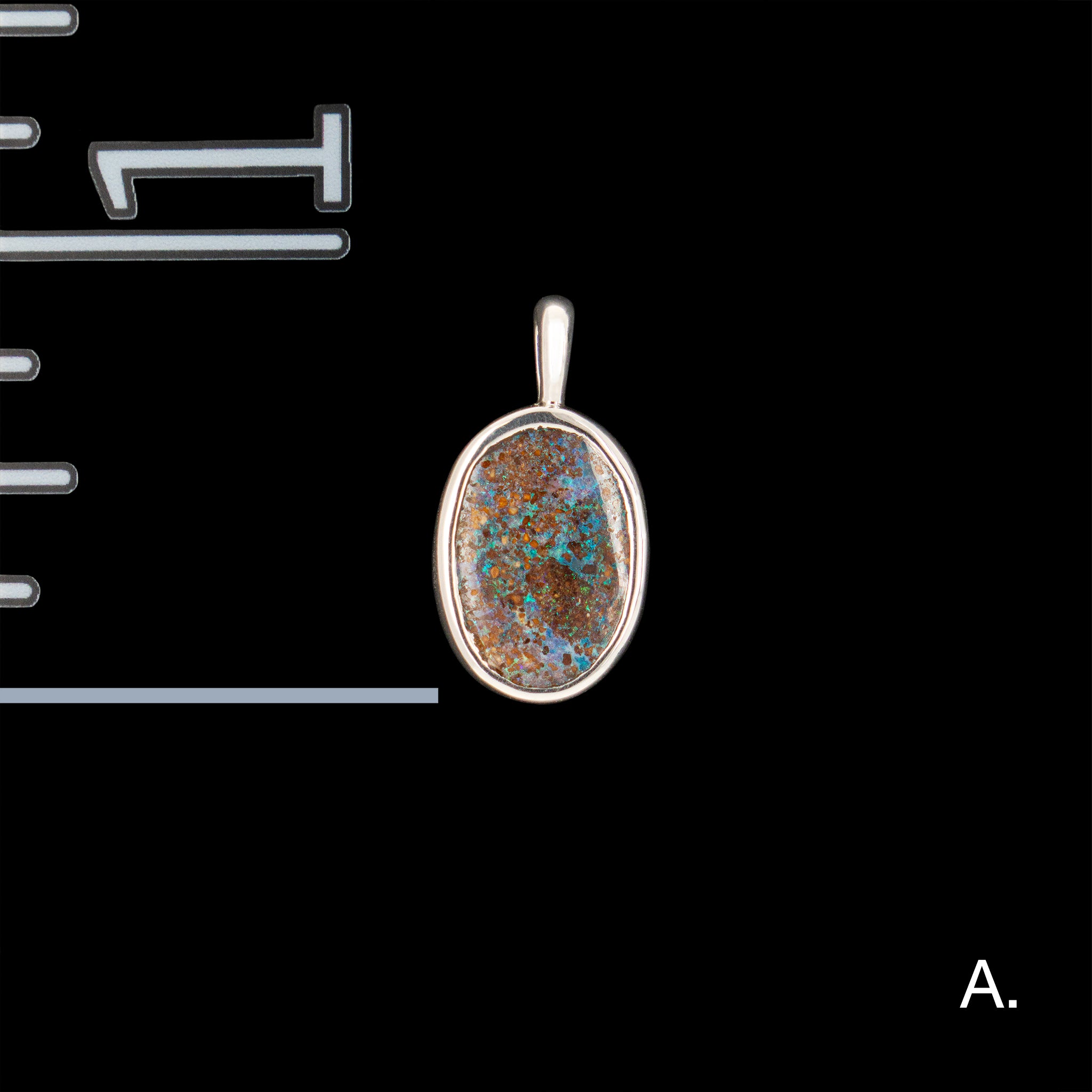 Light blue Boulder Opal pendant