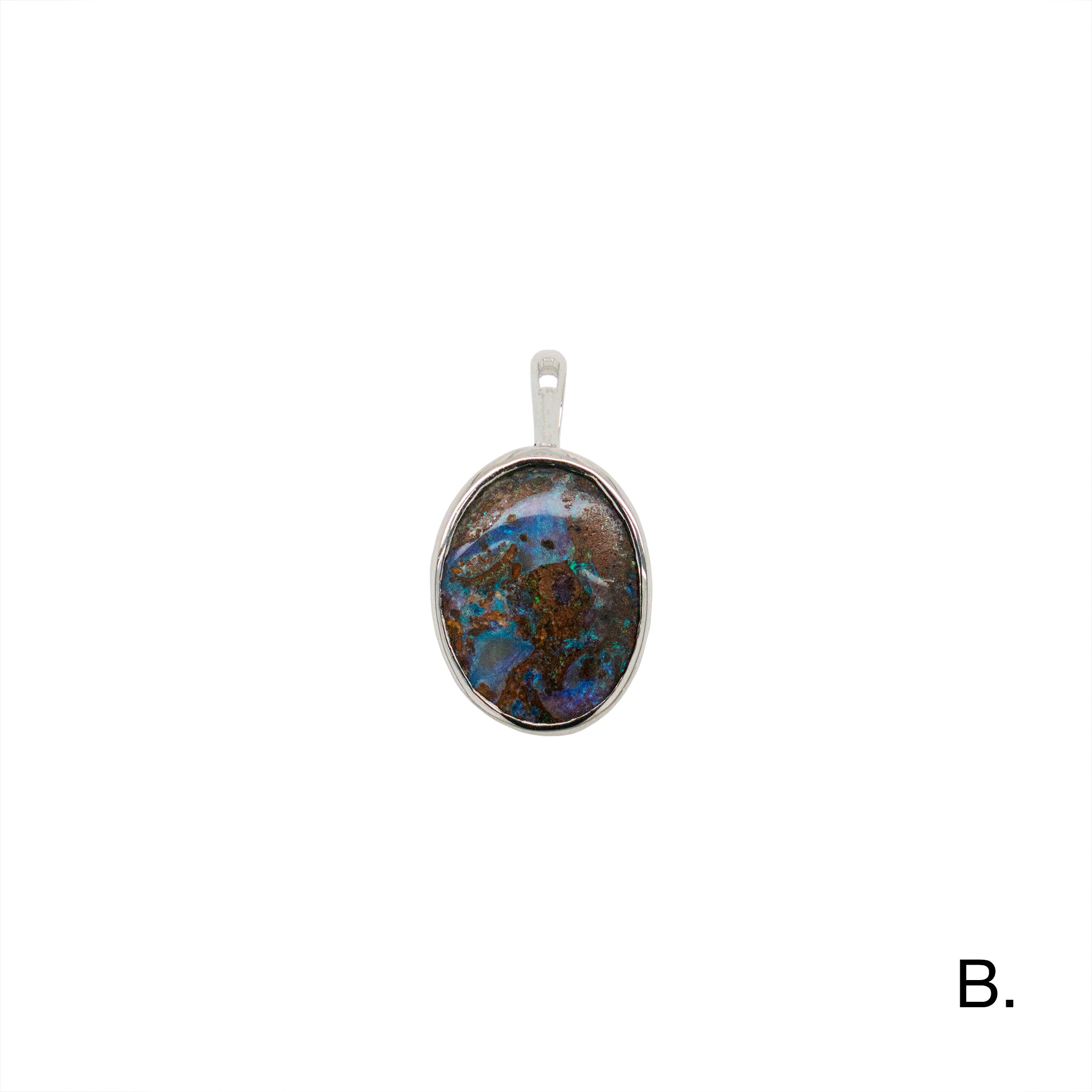 Light blue Boulder Opal pendant