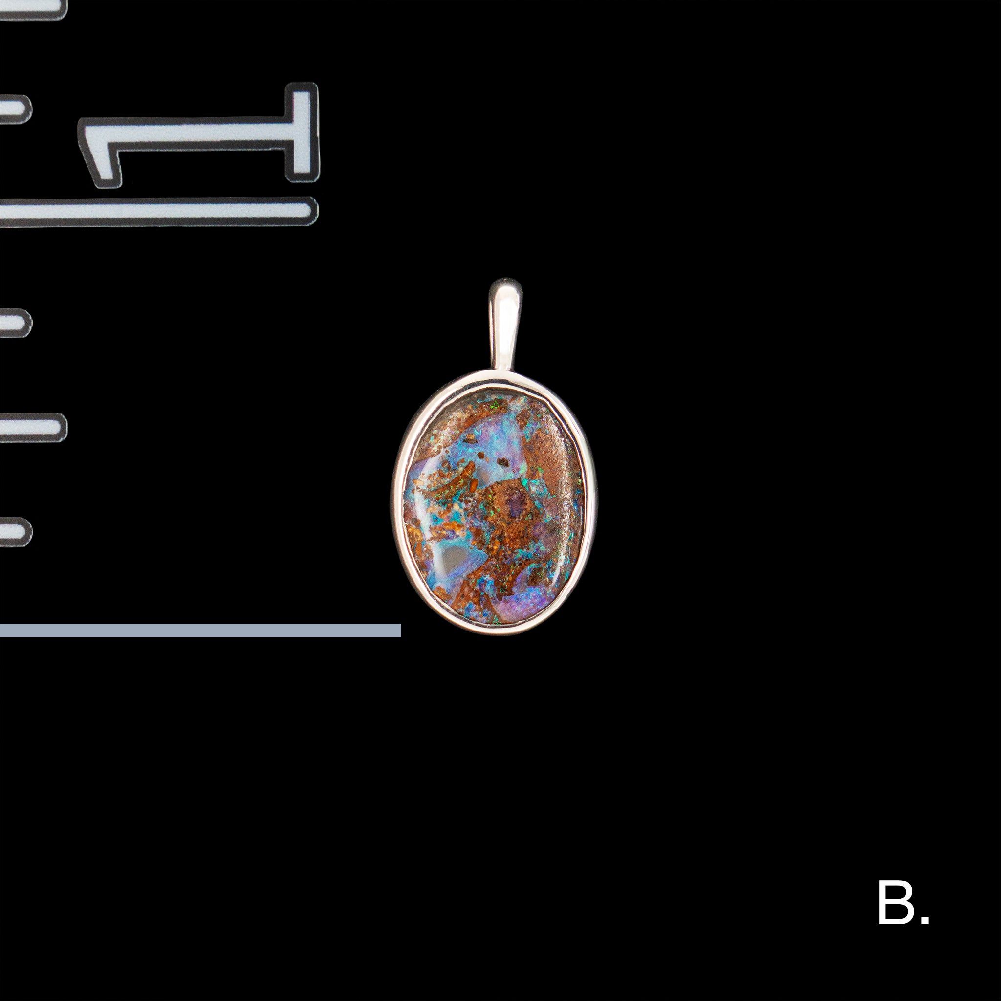 Light blue Boulder Opal pendant