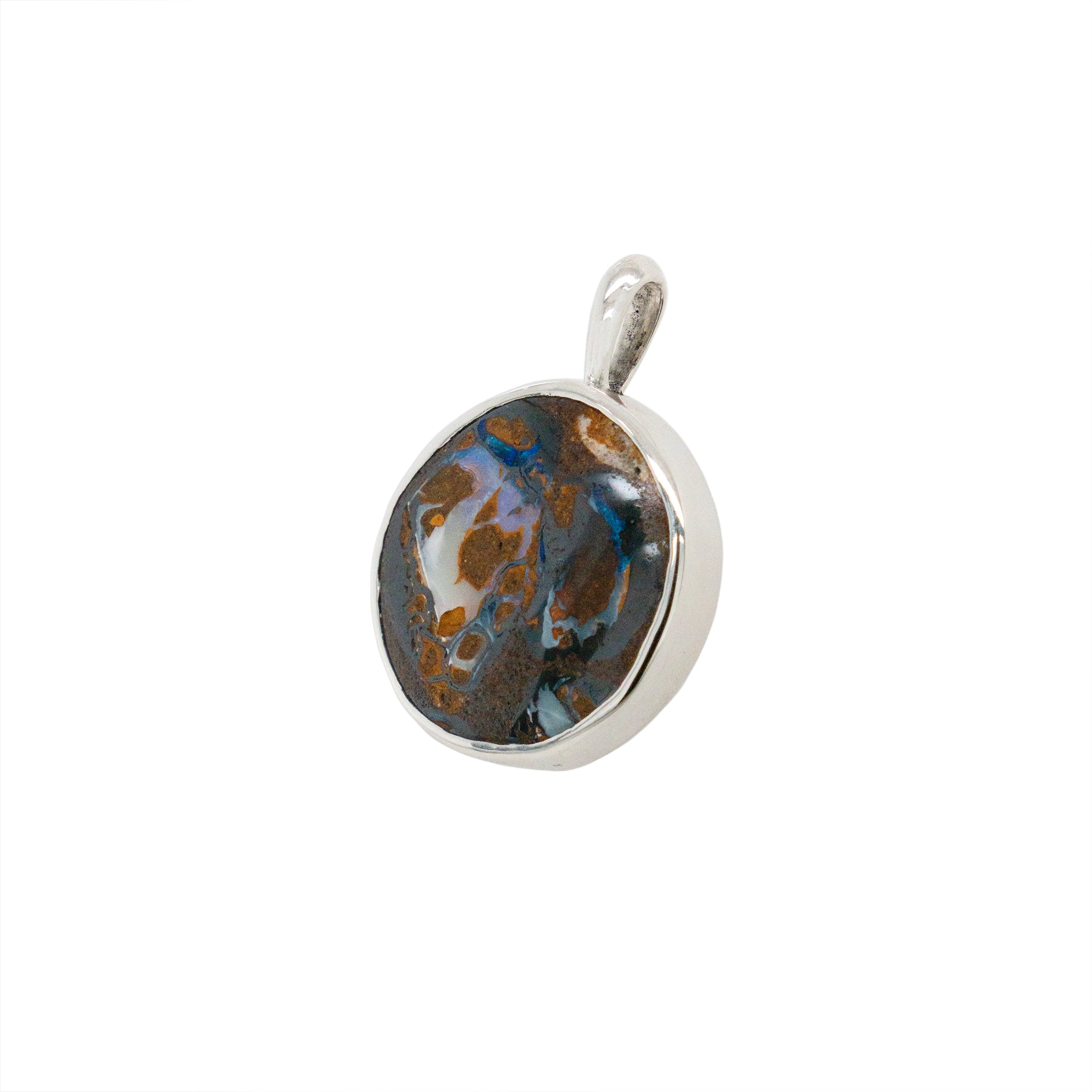 Round Boulder Opal pendant