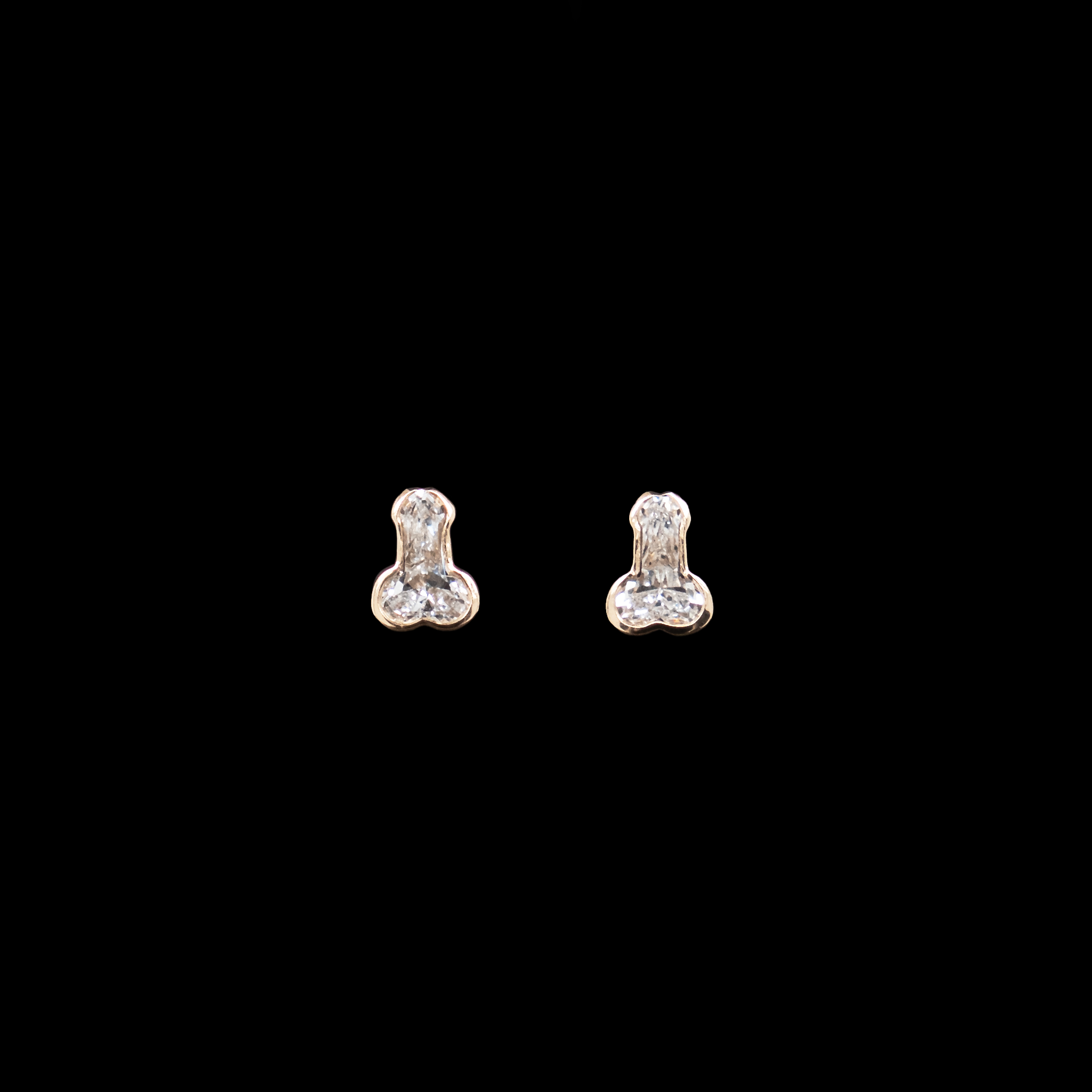 Penis diamond earrings