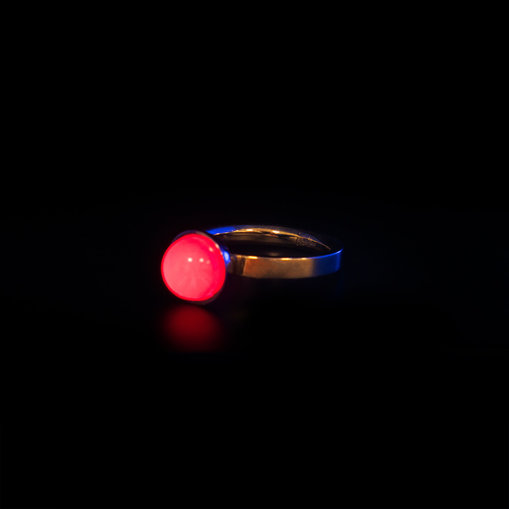 Ruby Sphere Ring with Flat Shank