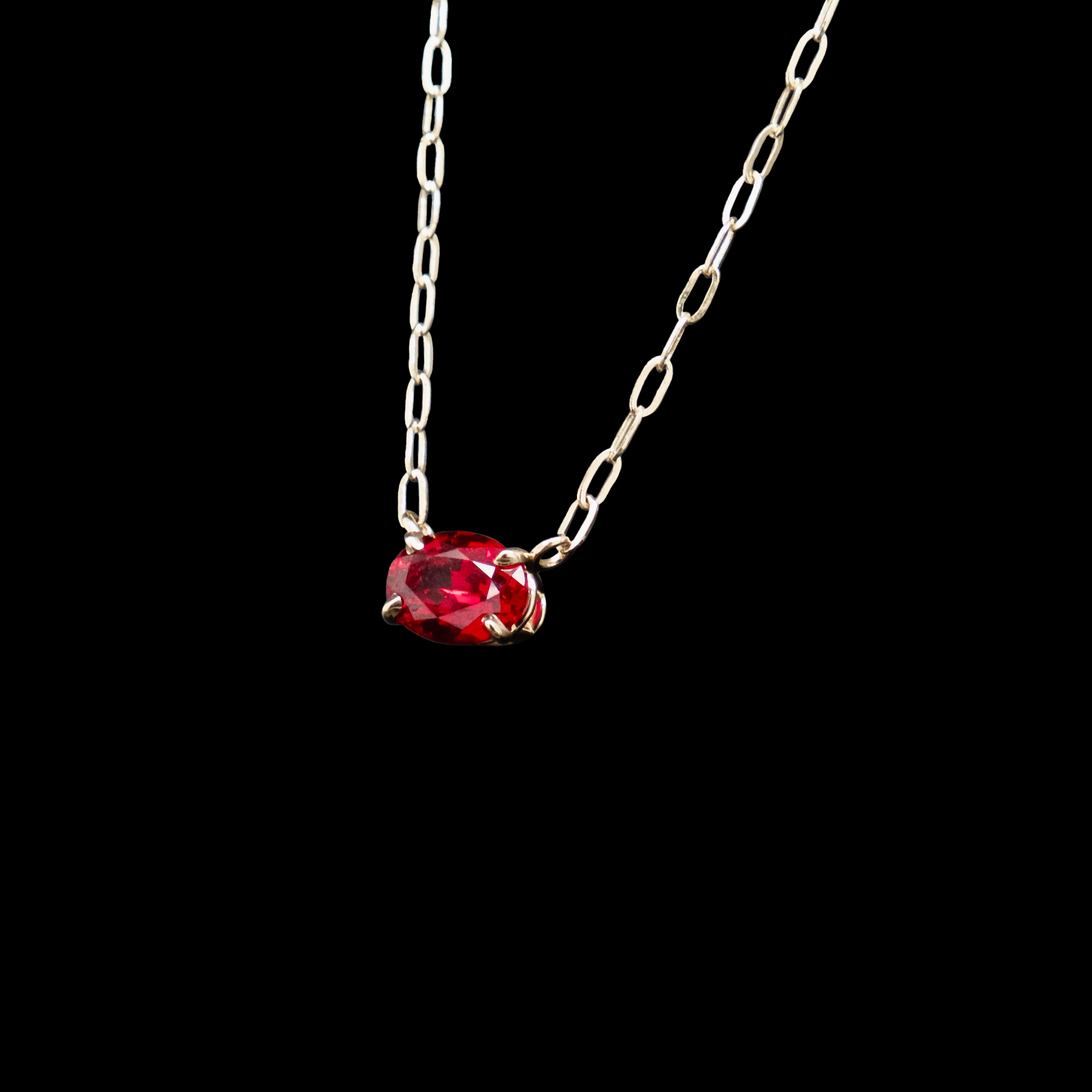 Oval Ruby Necklace