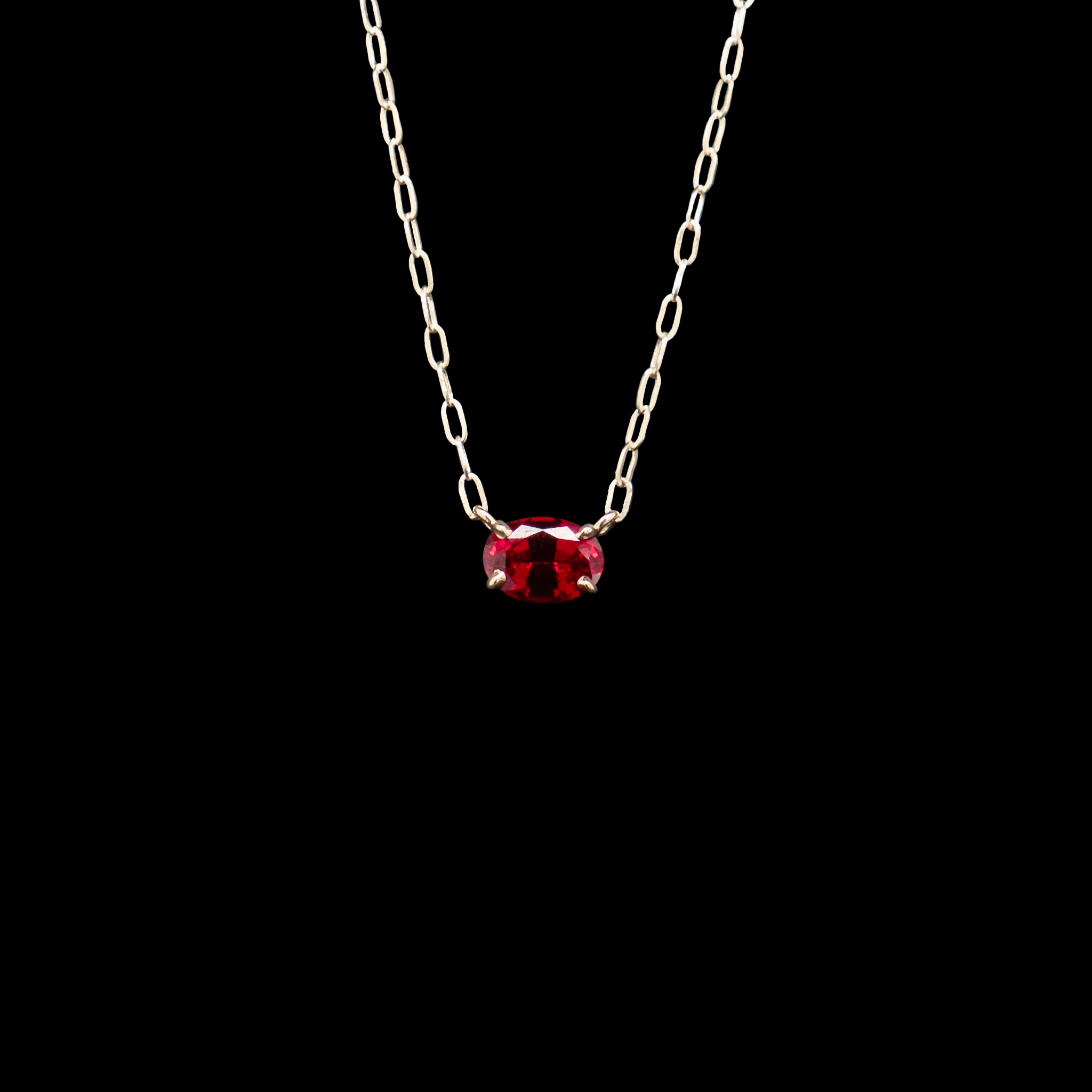 Oval Ruby Necklace