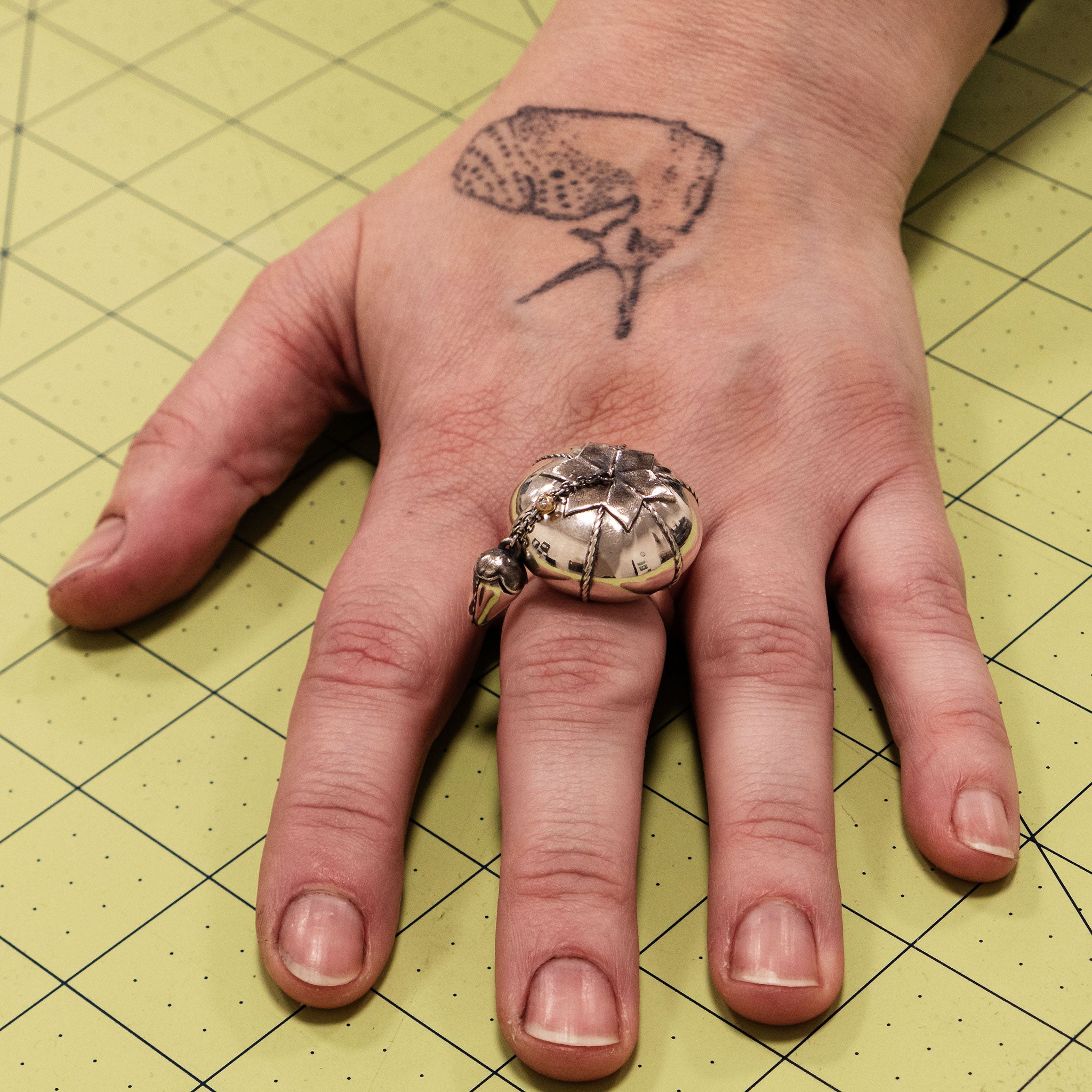 Tomato Pin Cushion Ring
