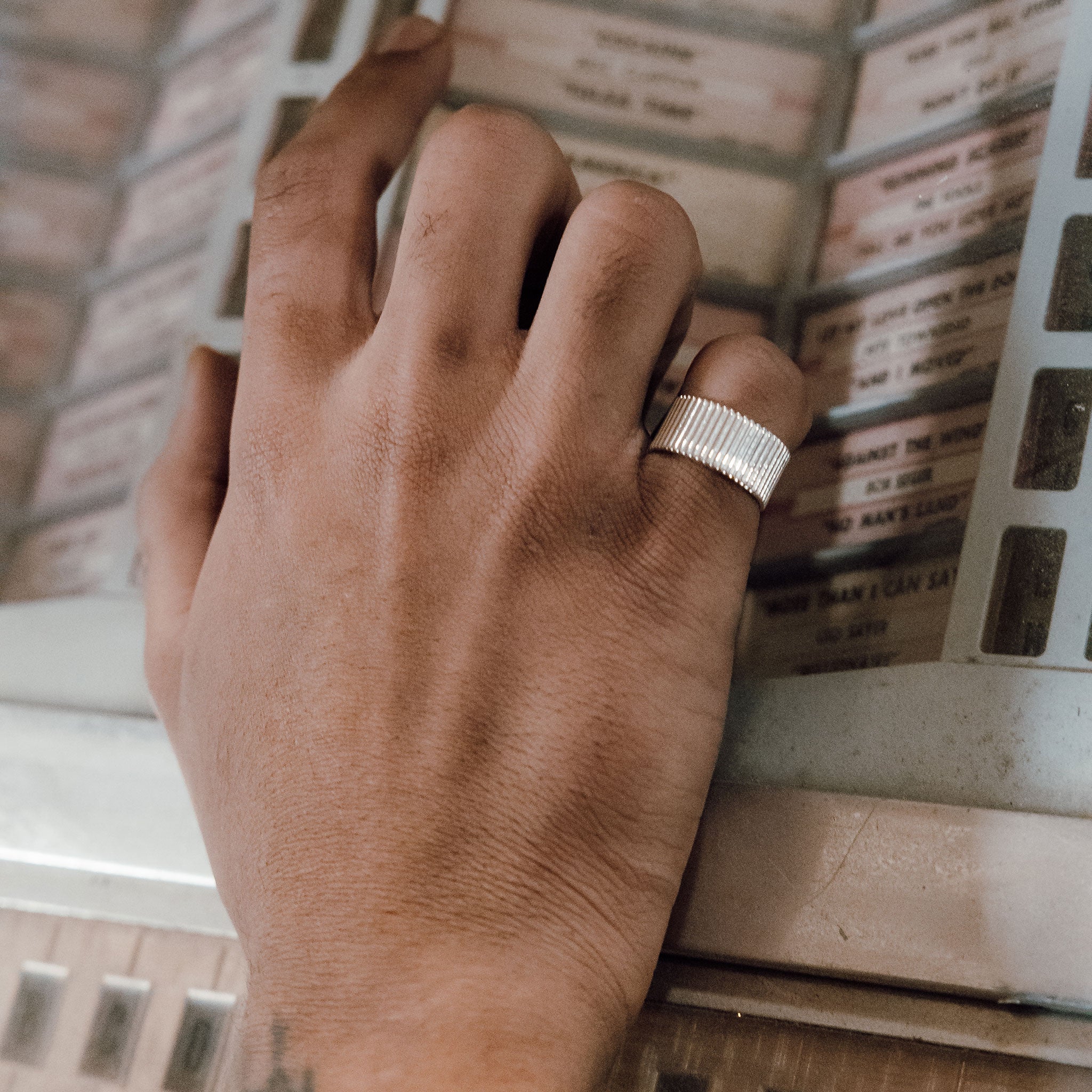 Wide Cigar Band Silver