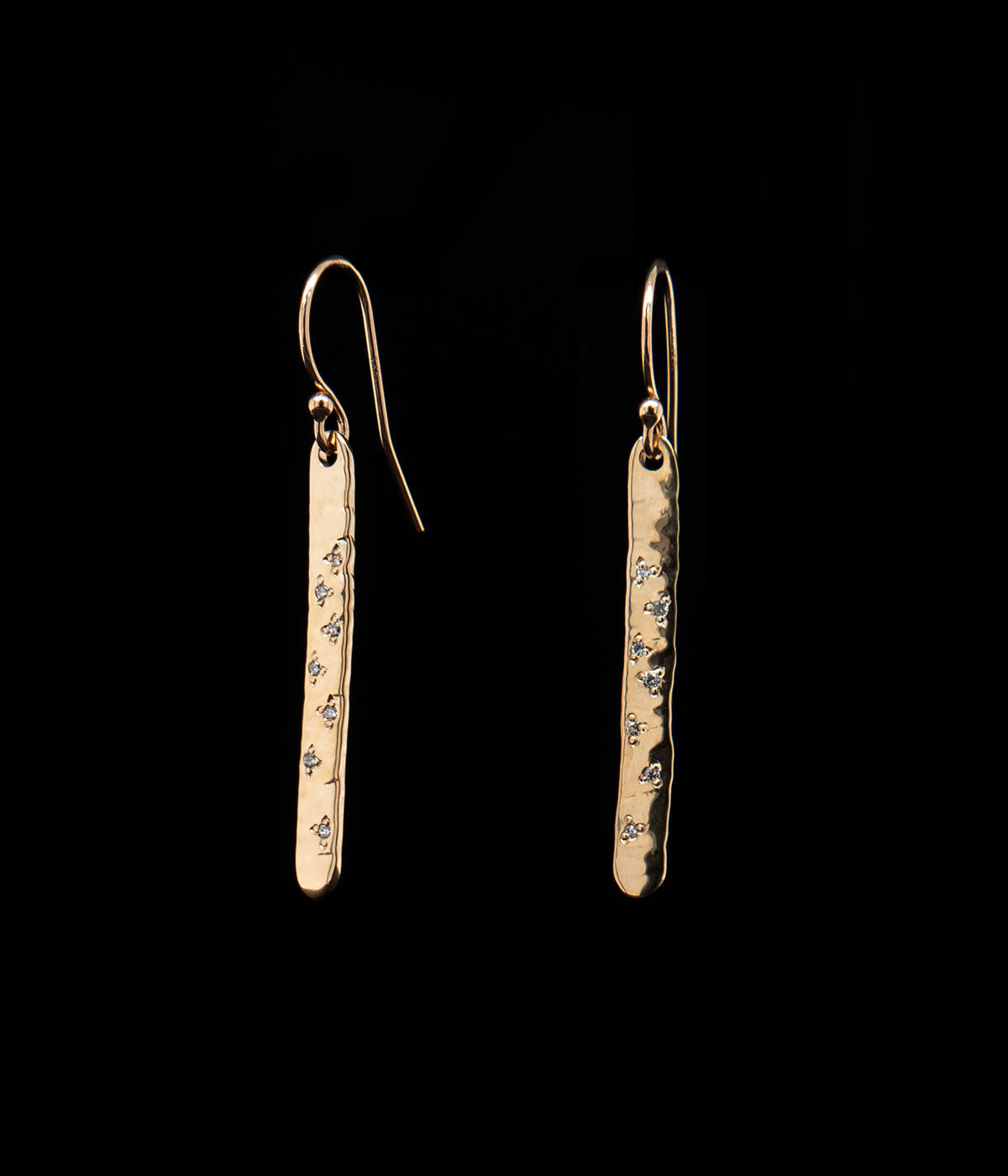 gold and diamond dangle earrings
