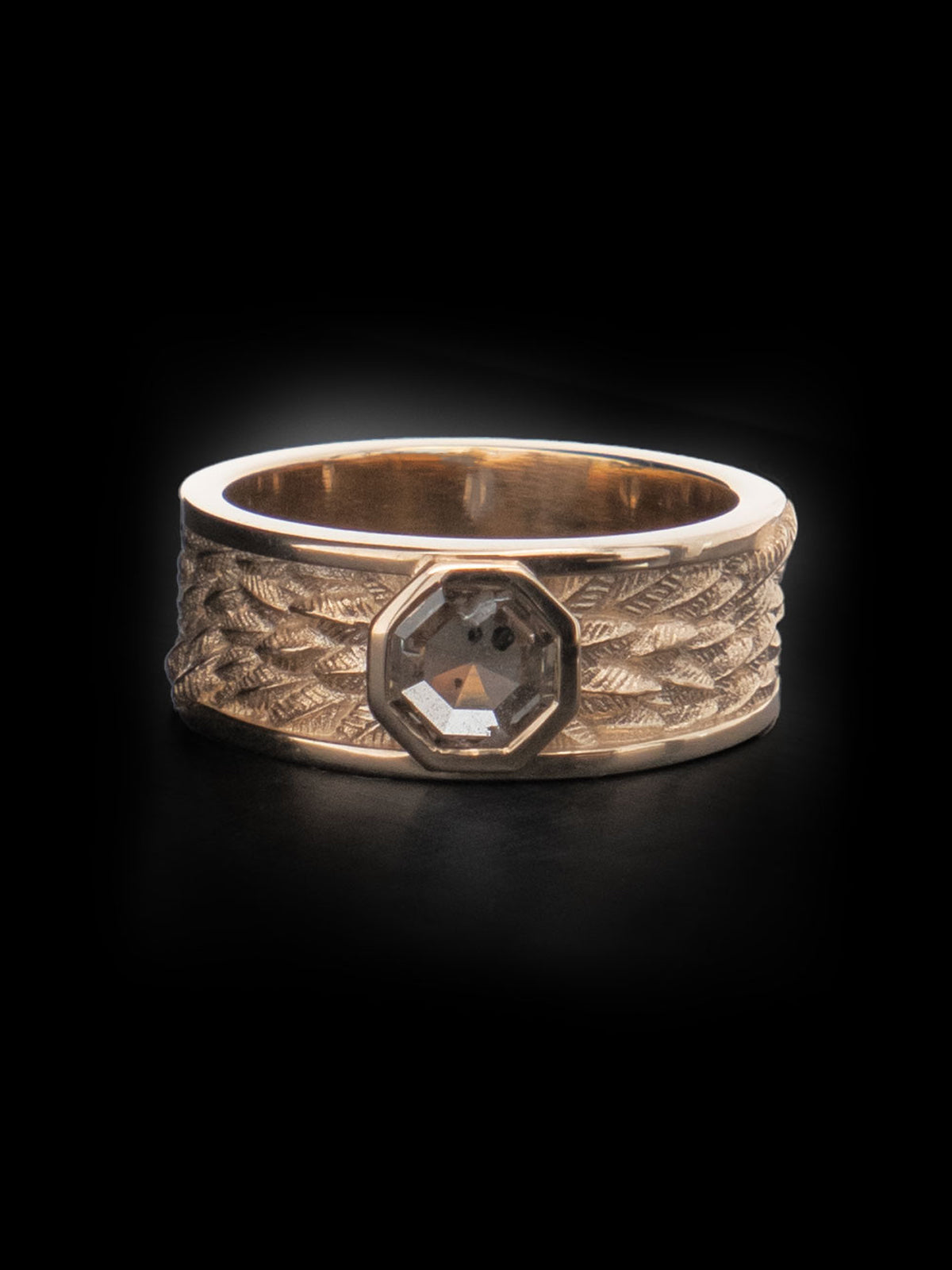 gold feather ring