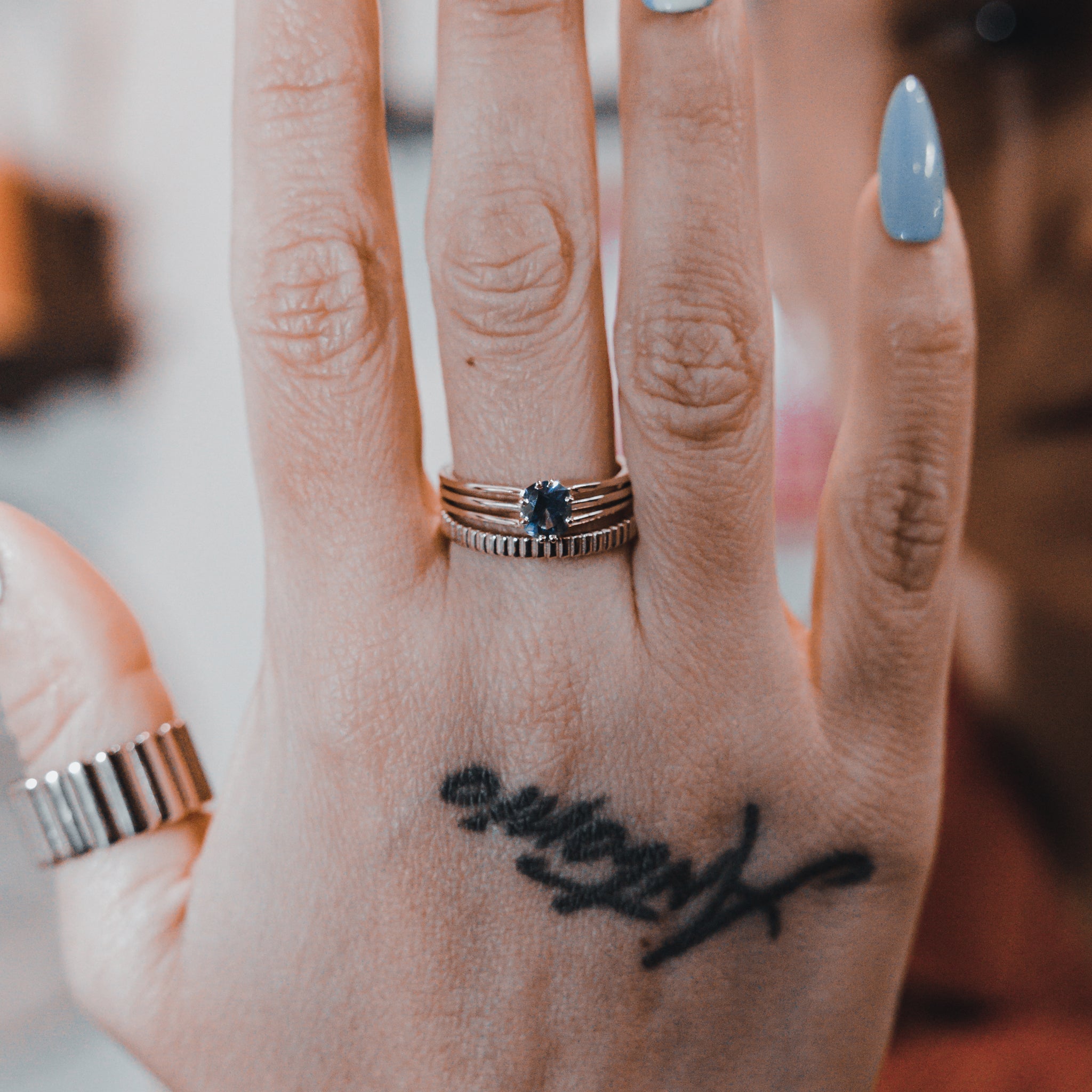 textured shank ring