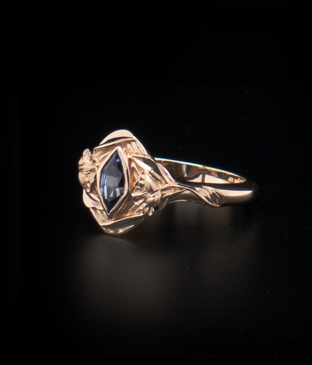 art nouveau sapphire ring