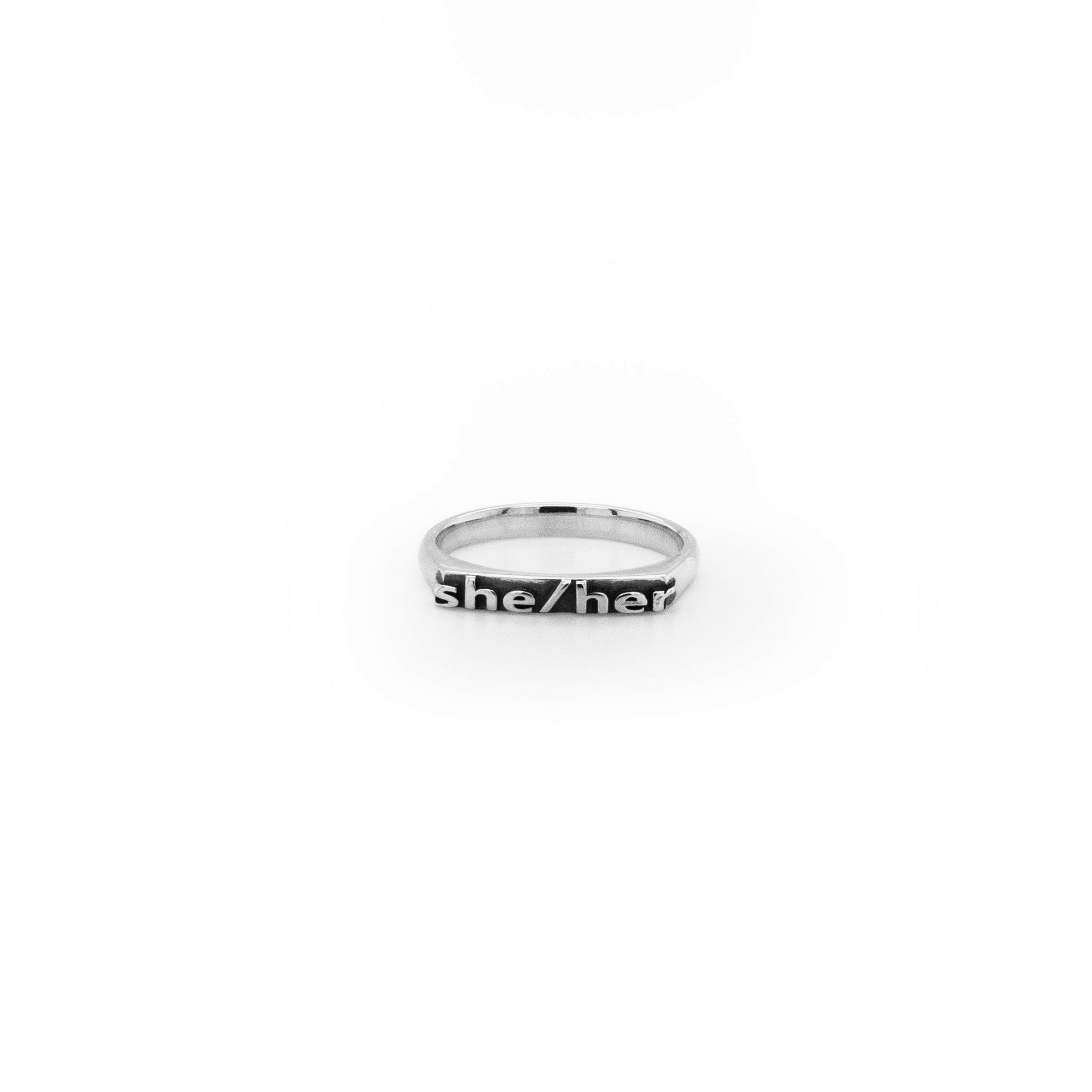 silver pronoun ring