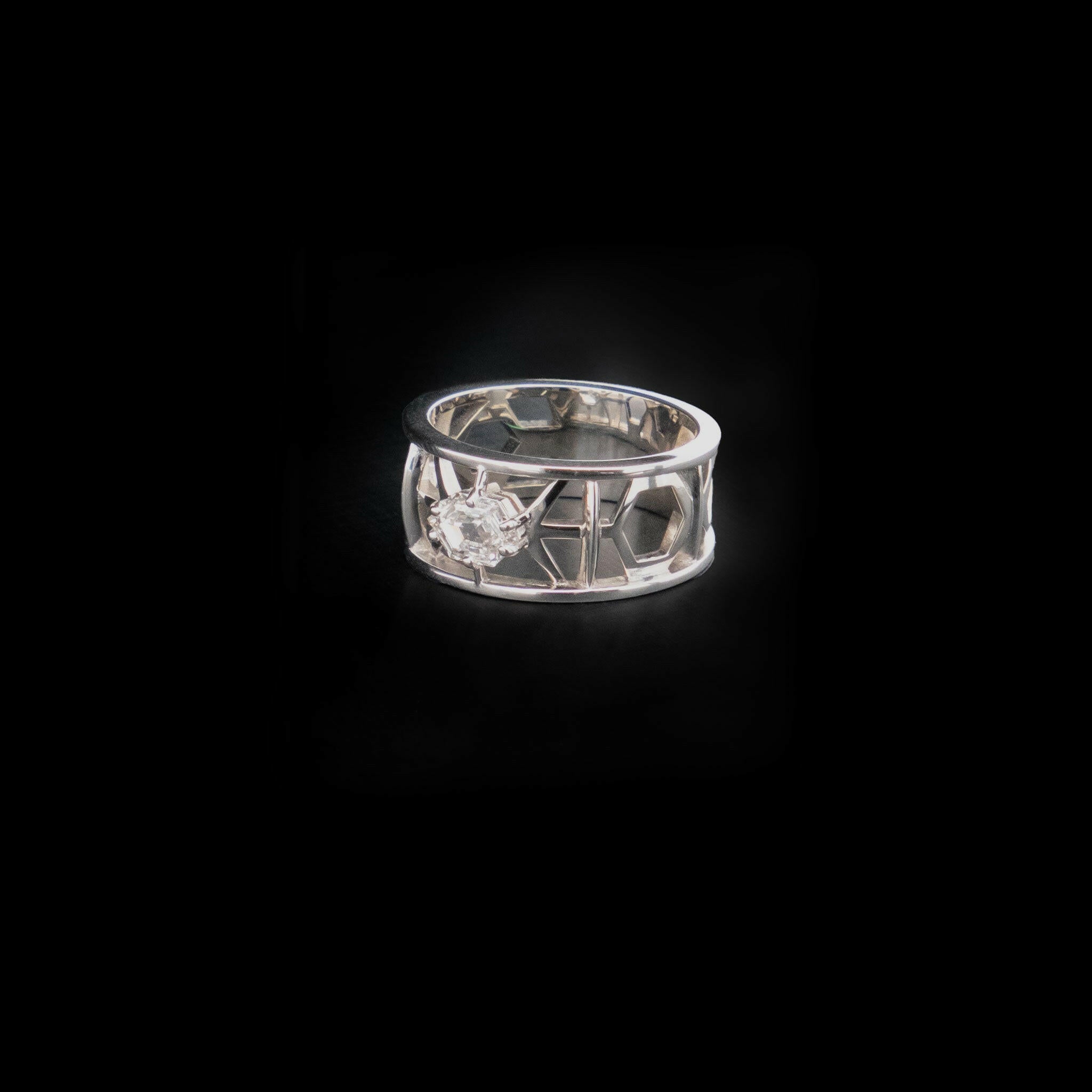 Lab grown diamond white gold ring