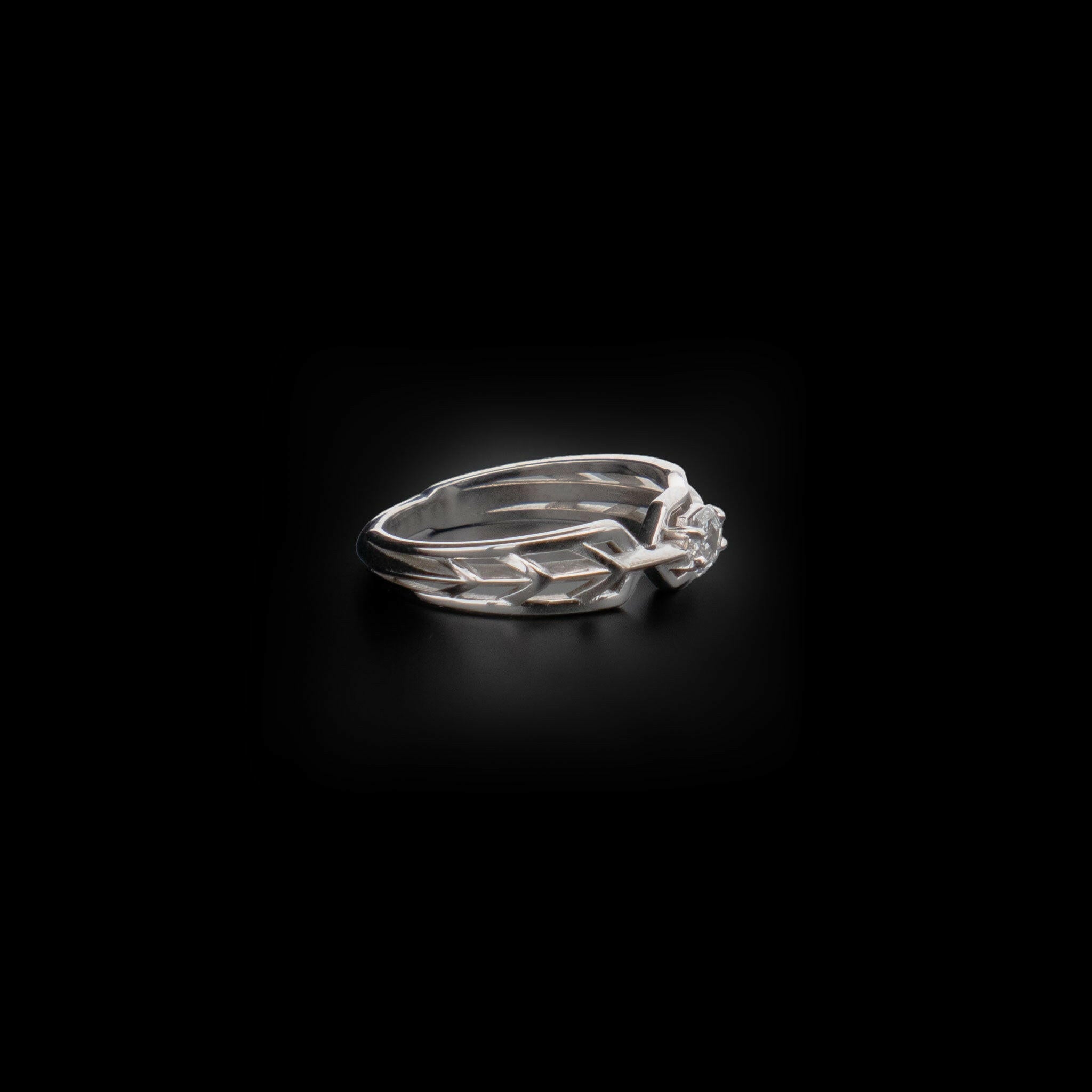 White gold engagement ring with lab grown diamond