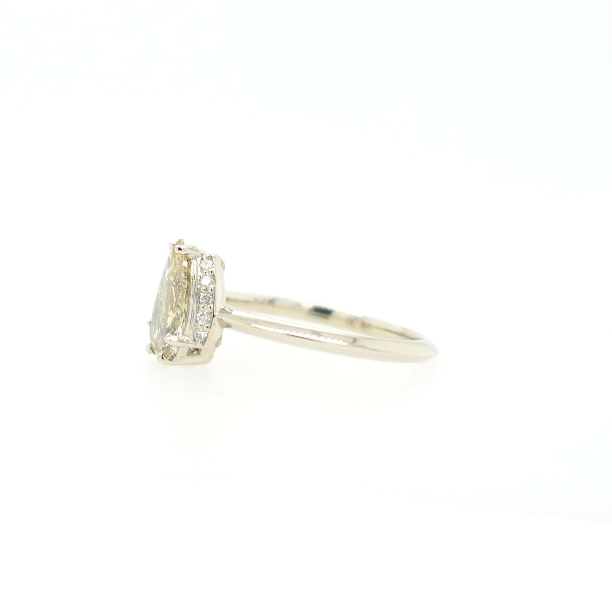 pear diamond white gold ring