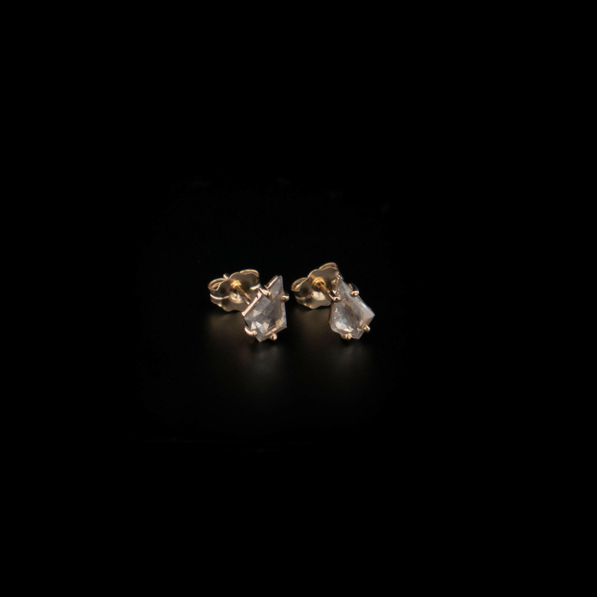 14k yellow gold diamond studs