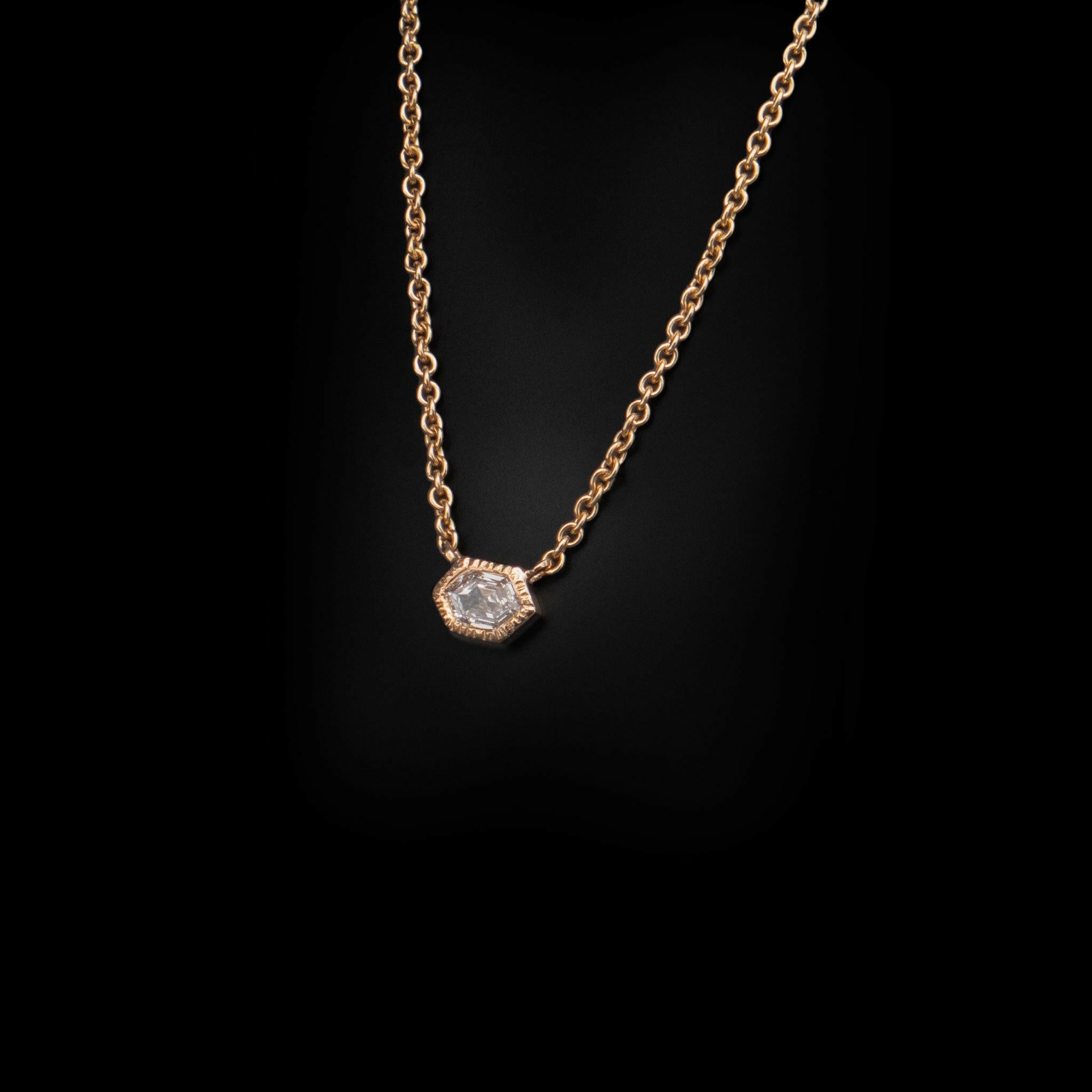 yellow gold lab grown diamond necklace