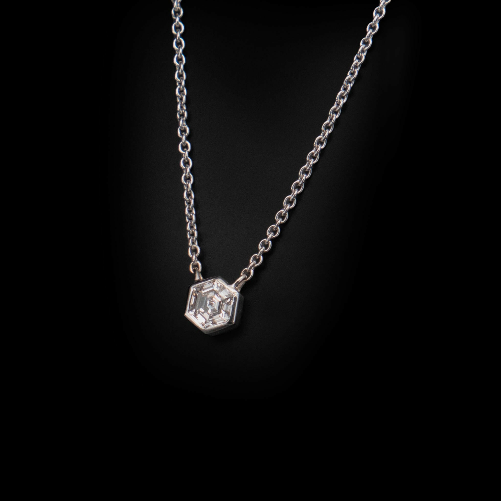 white gold lab grown diamond necklace