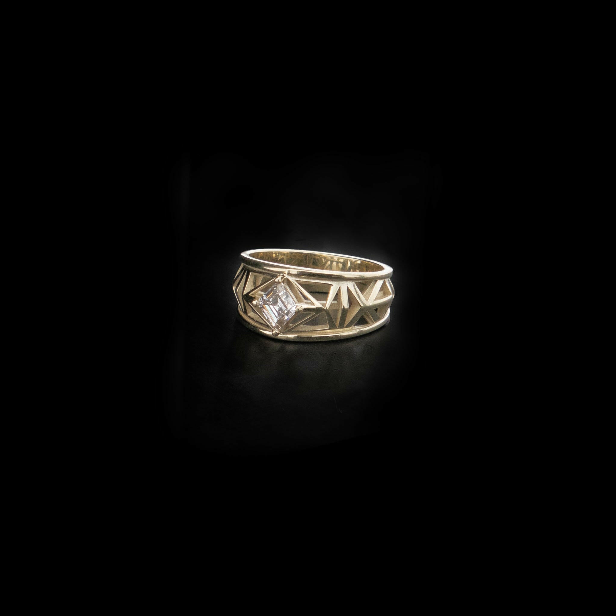 geometric diamond ring