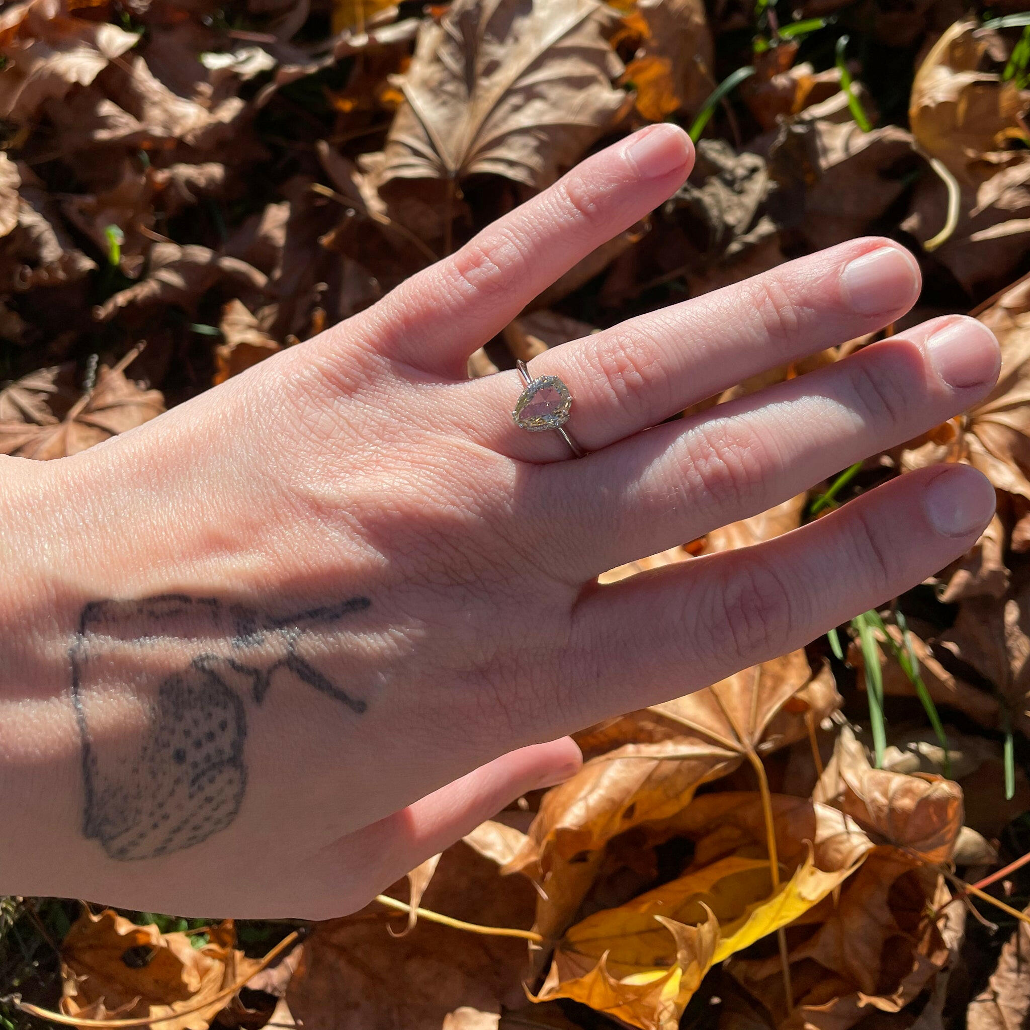 champagne diamond engagement ring