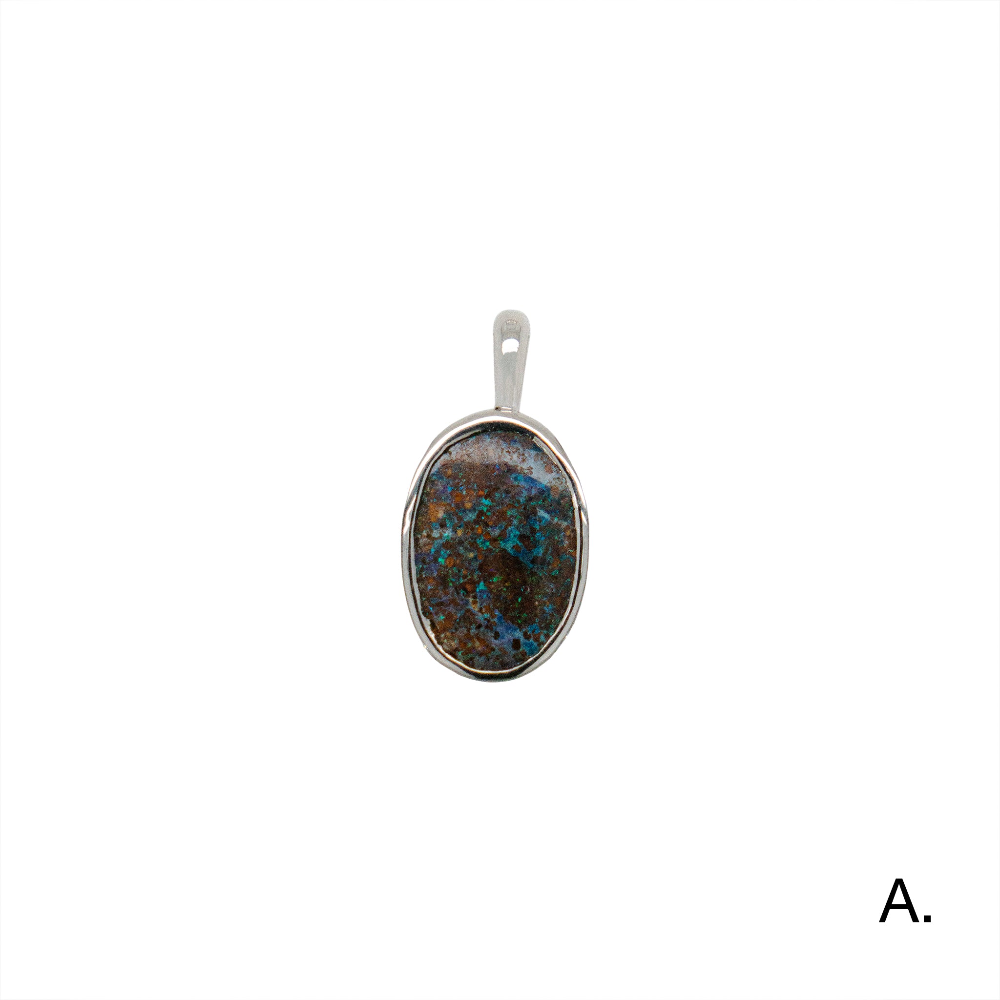 Light blue Boulder Opal pendant