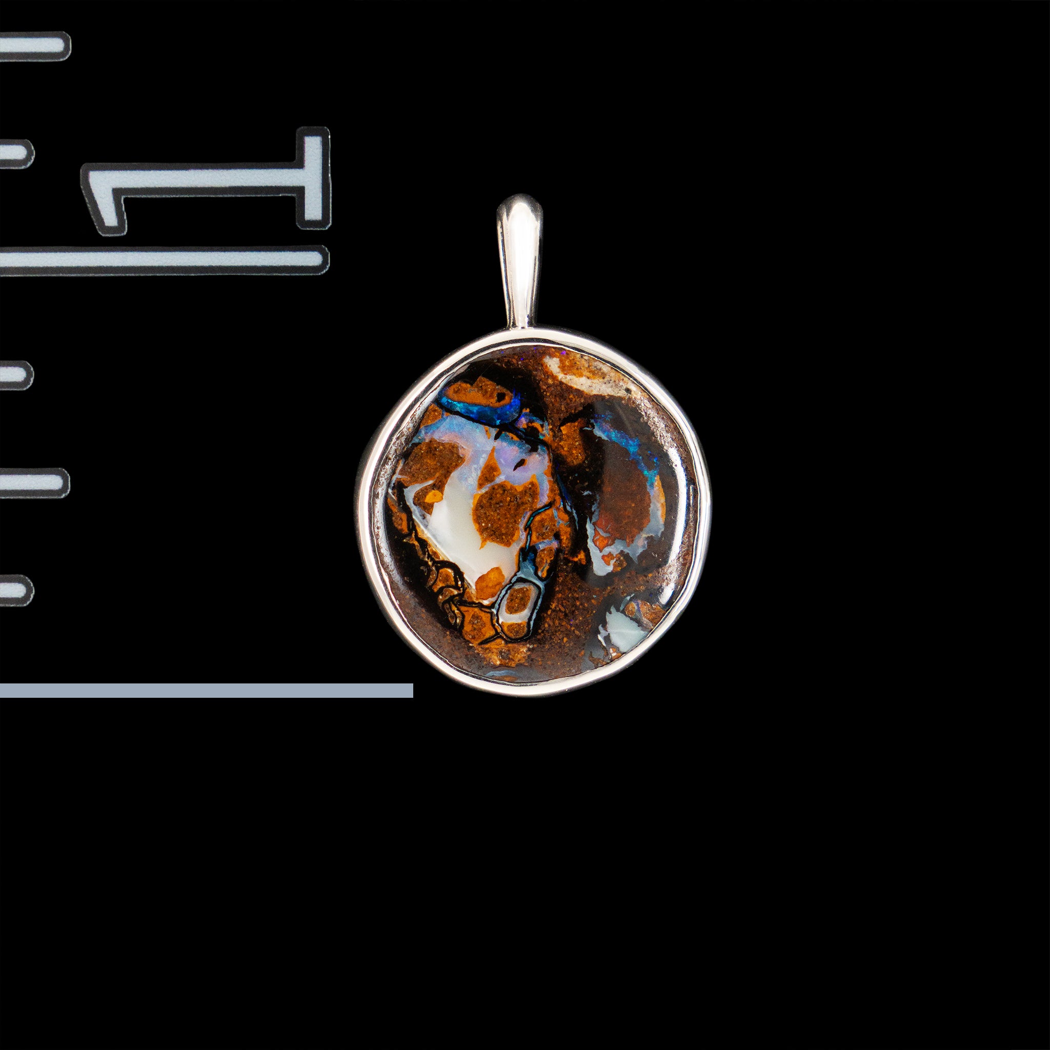 Round Boulder Opal pendant