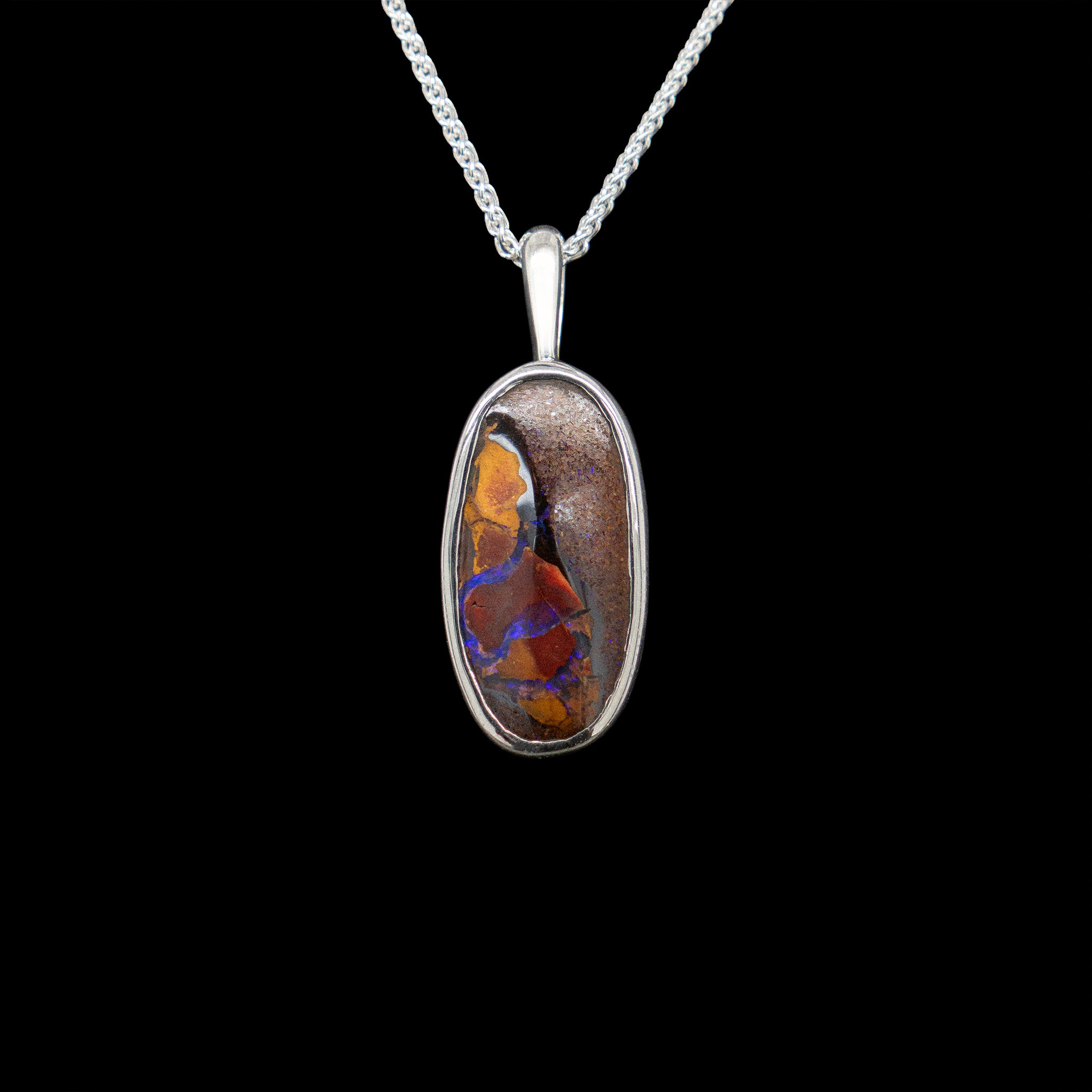 Purple Boulder Opal pendant