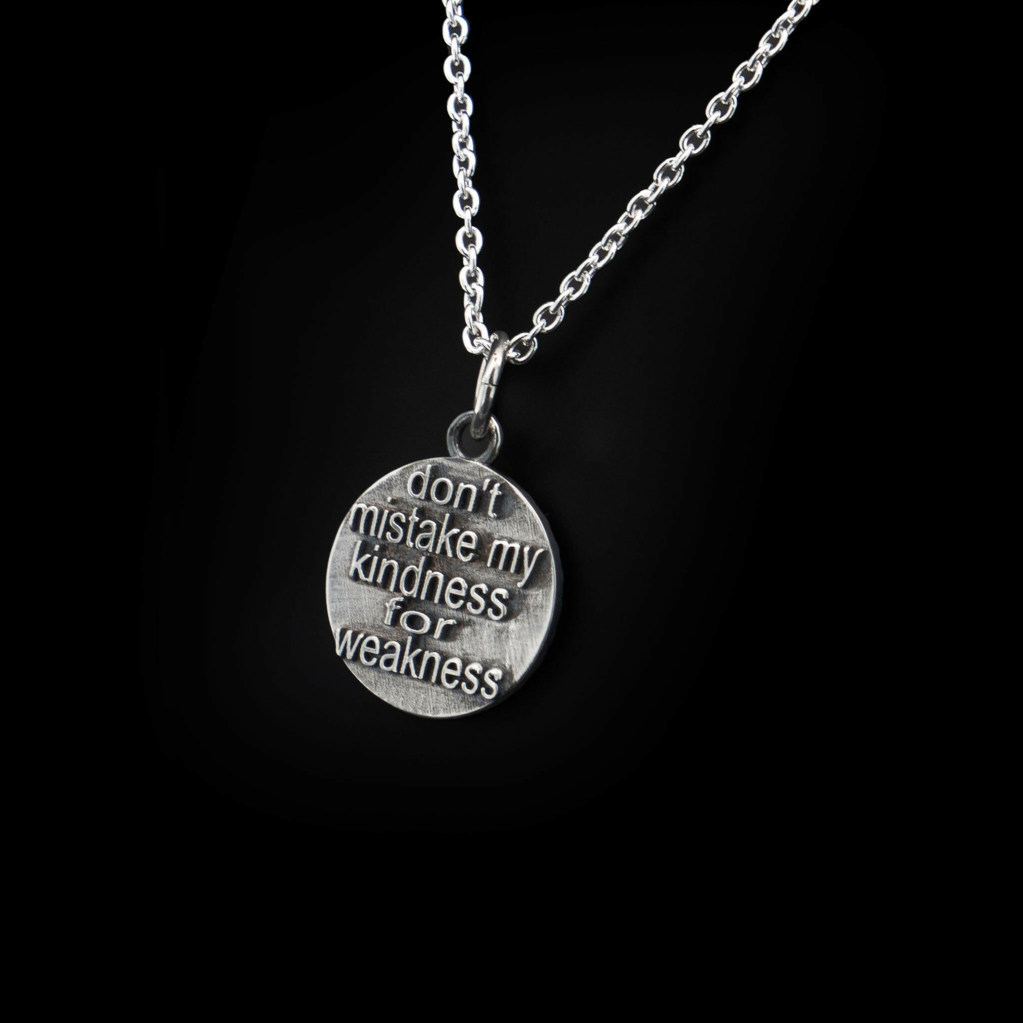 silver word necklace