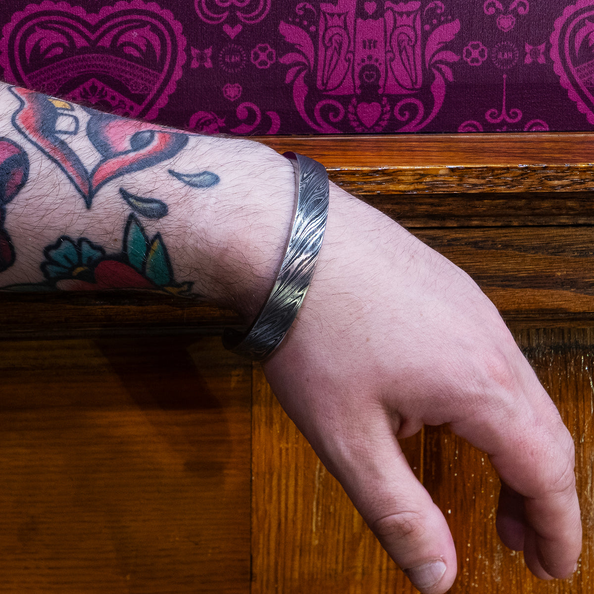 Bmk-131 Damascus Fixed Blade Hunting Bowie Knife, Gift For Him, image size:1200x1200