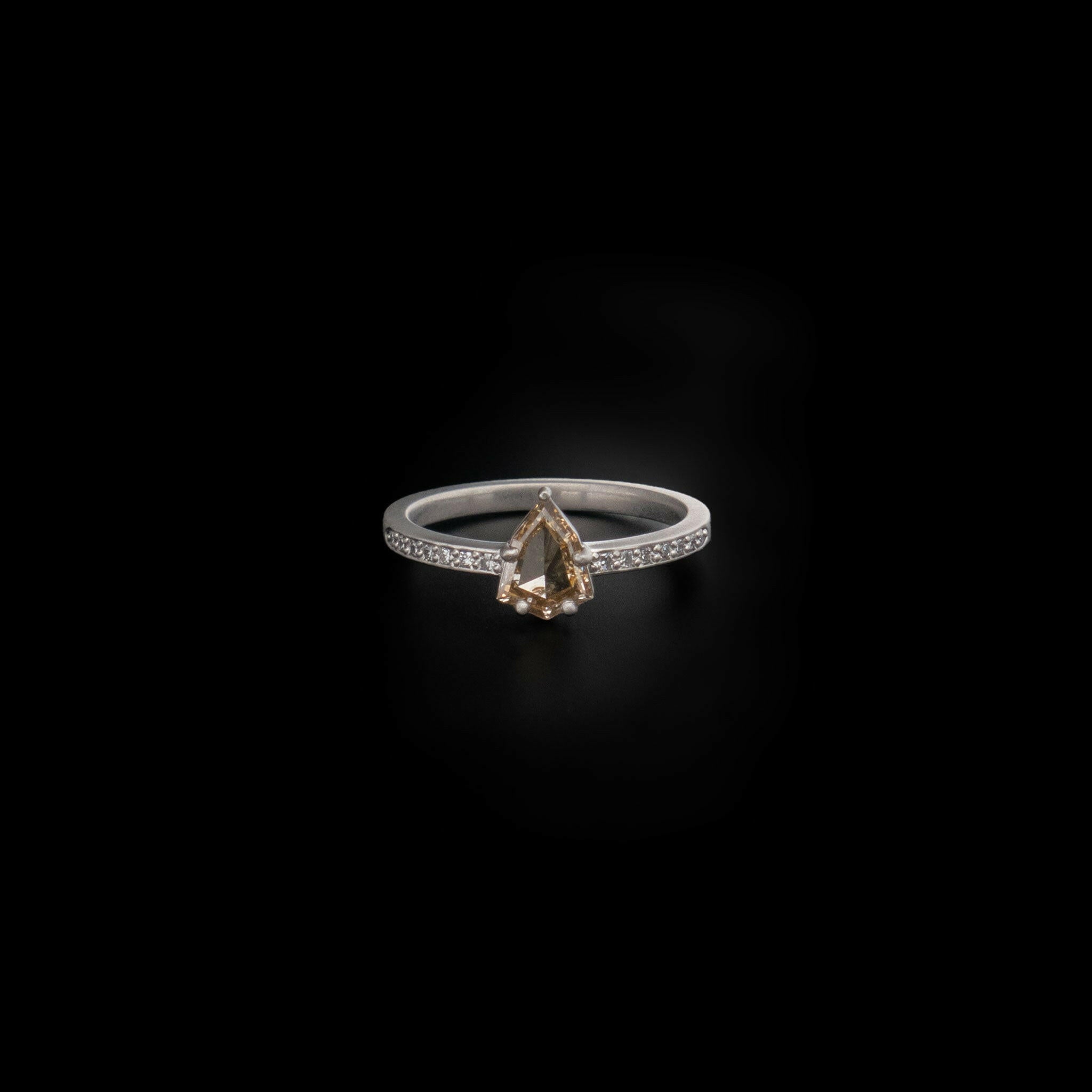 rose cut diamond platinum ring