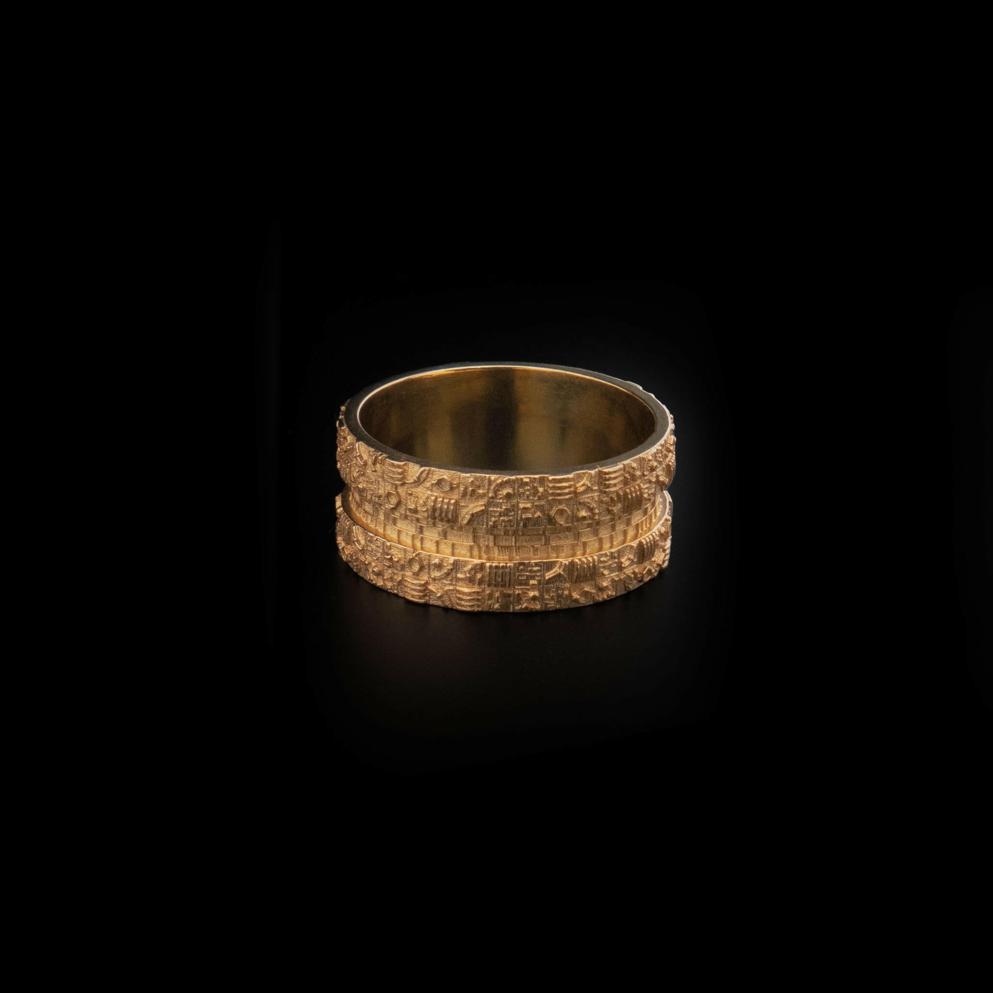 Gold death star ring