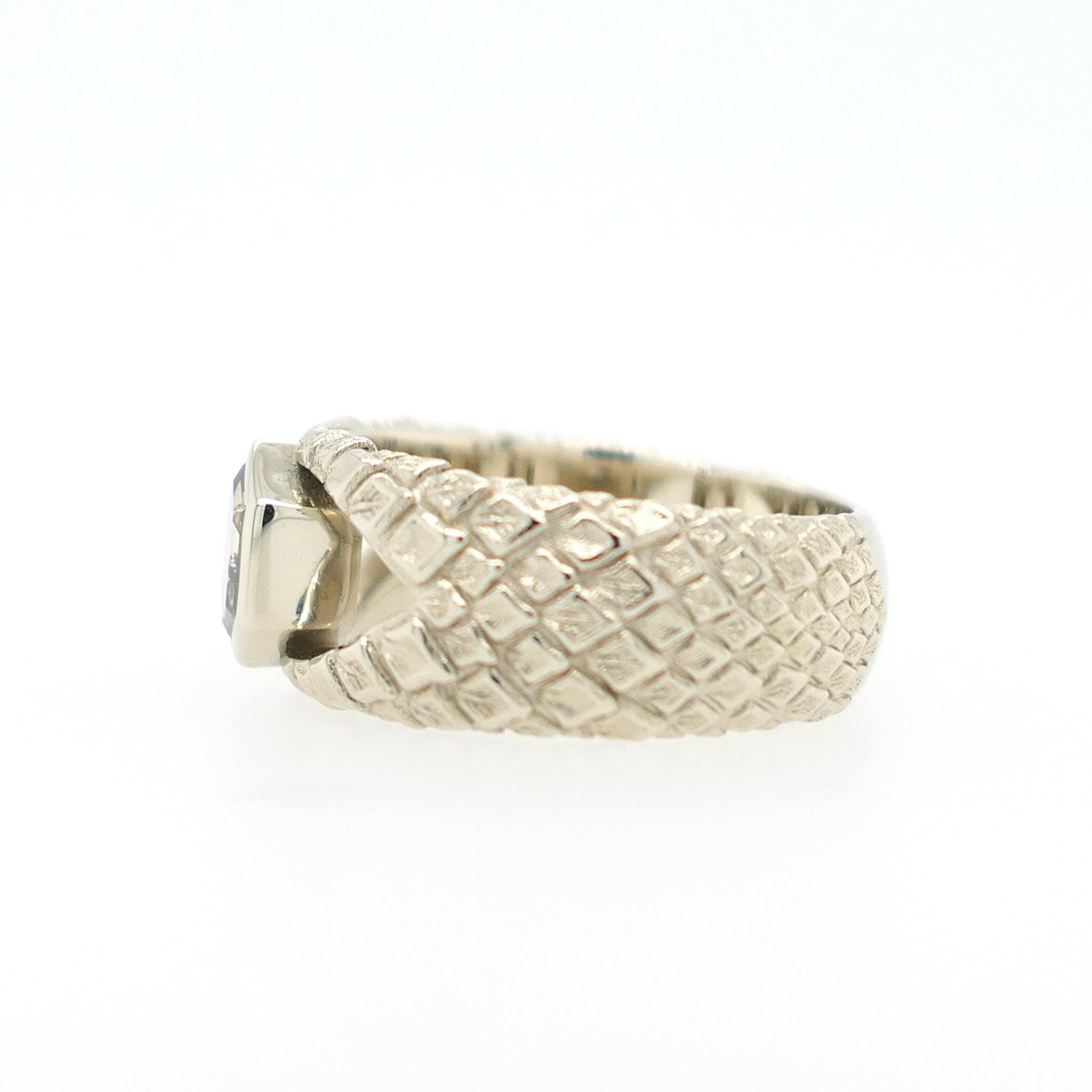 white gold scale ring