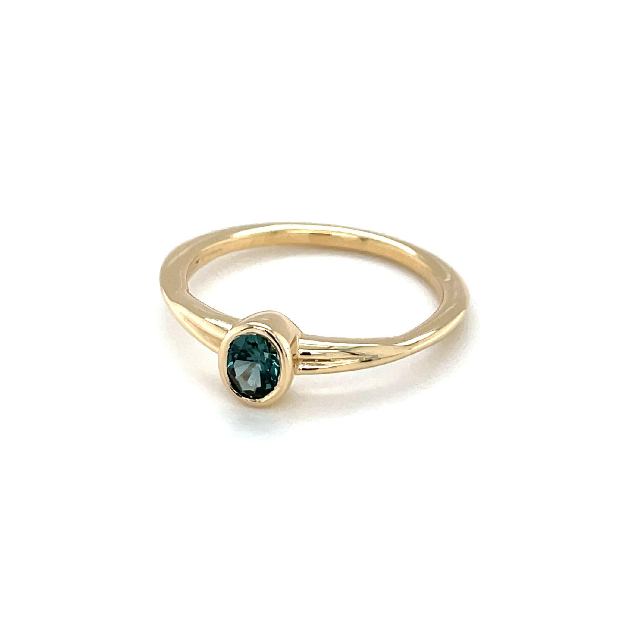 Yellow Gold sapphire ring- Ilah Cibis Jewelry-Rings