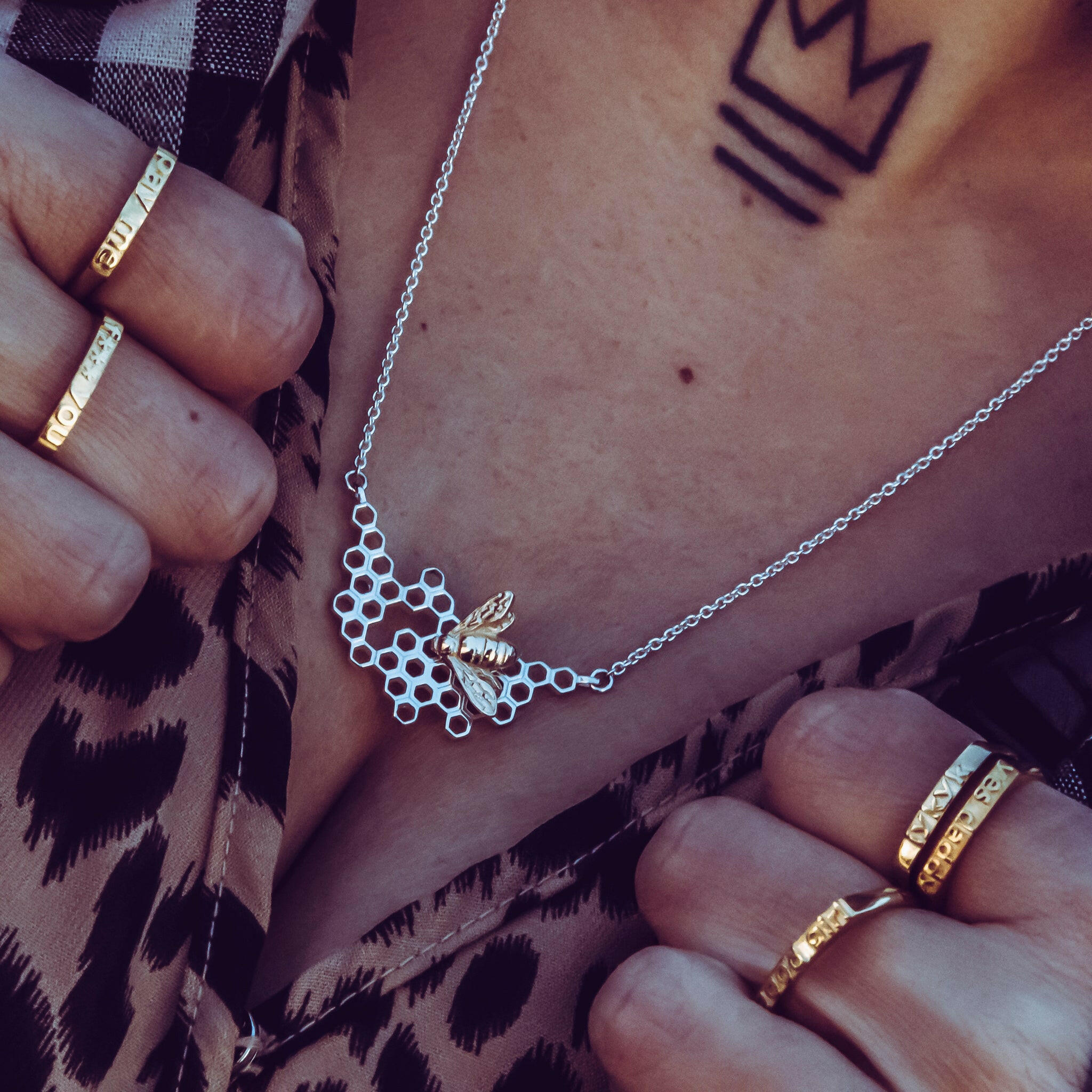 Honey Comb Necklace - Ilah Cibis Jewelry-Necklaces