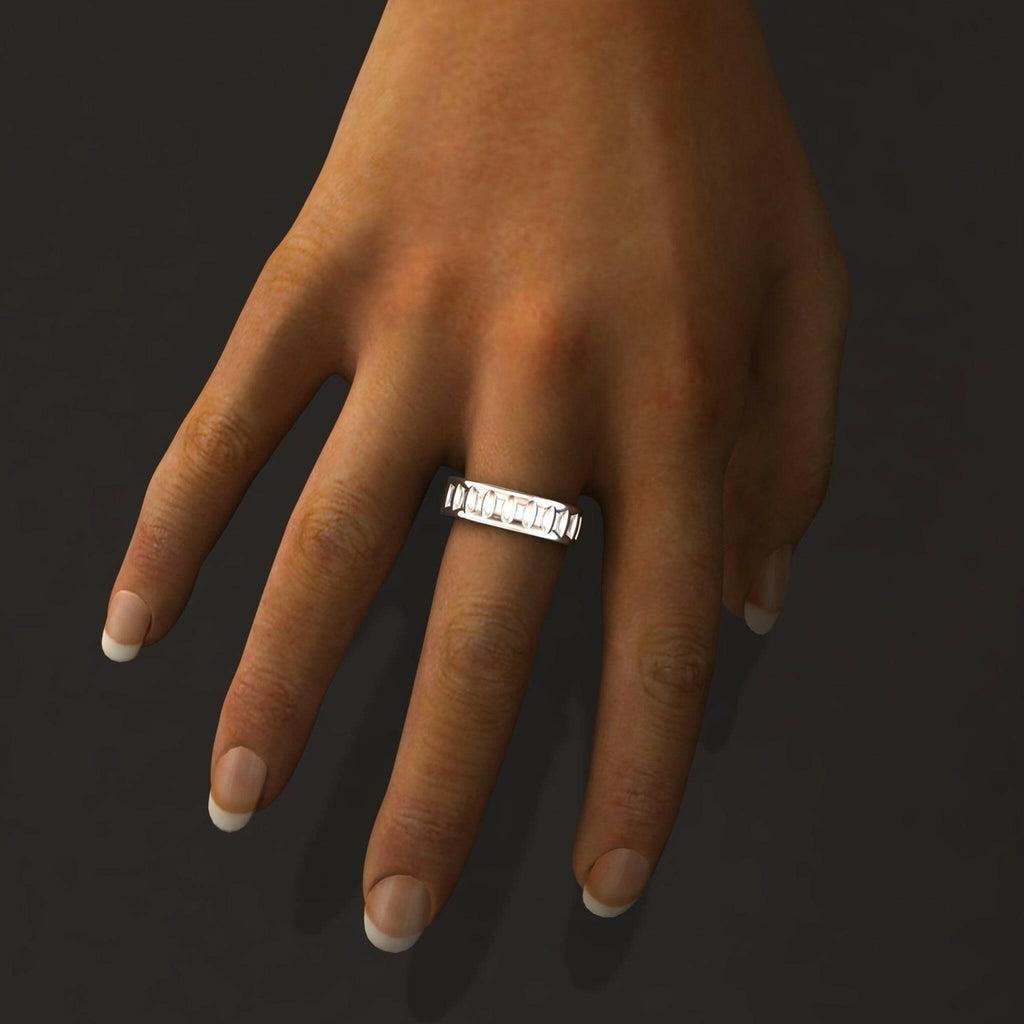 Wide Clutch Band Silver