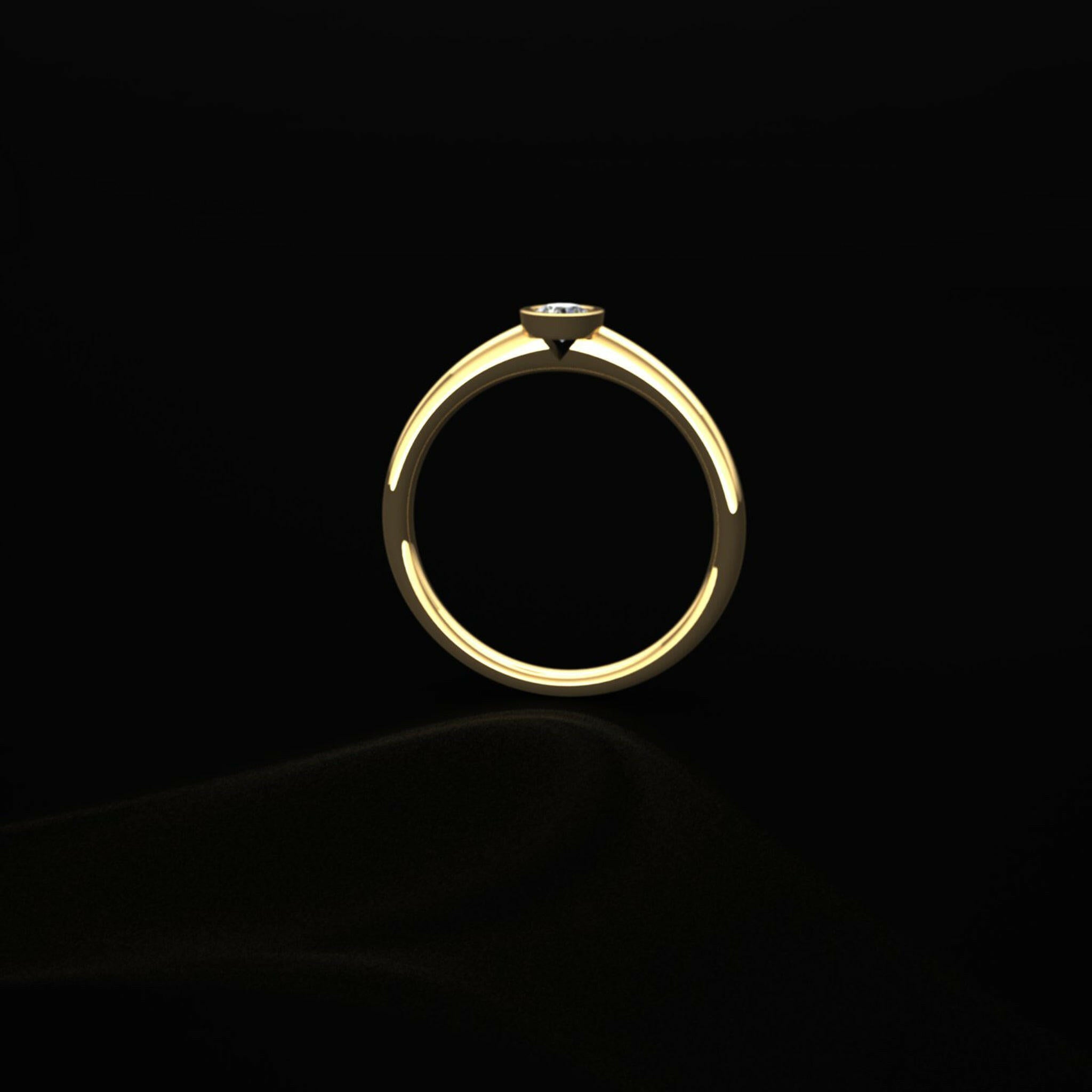 14k yellow gold ring with recycled diamond