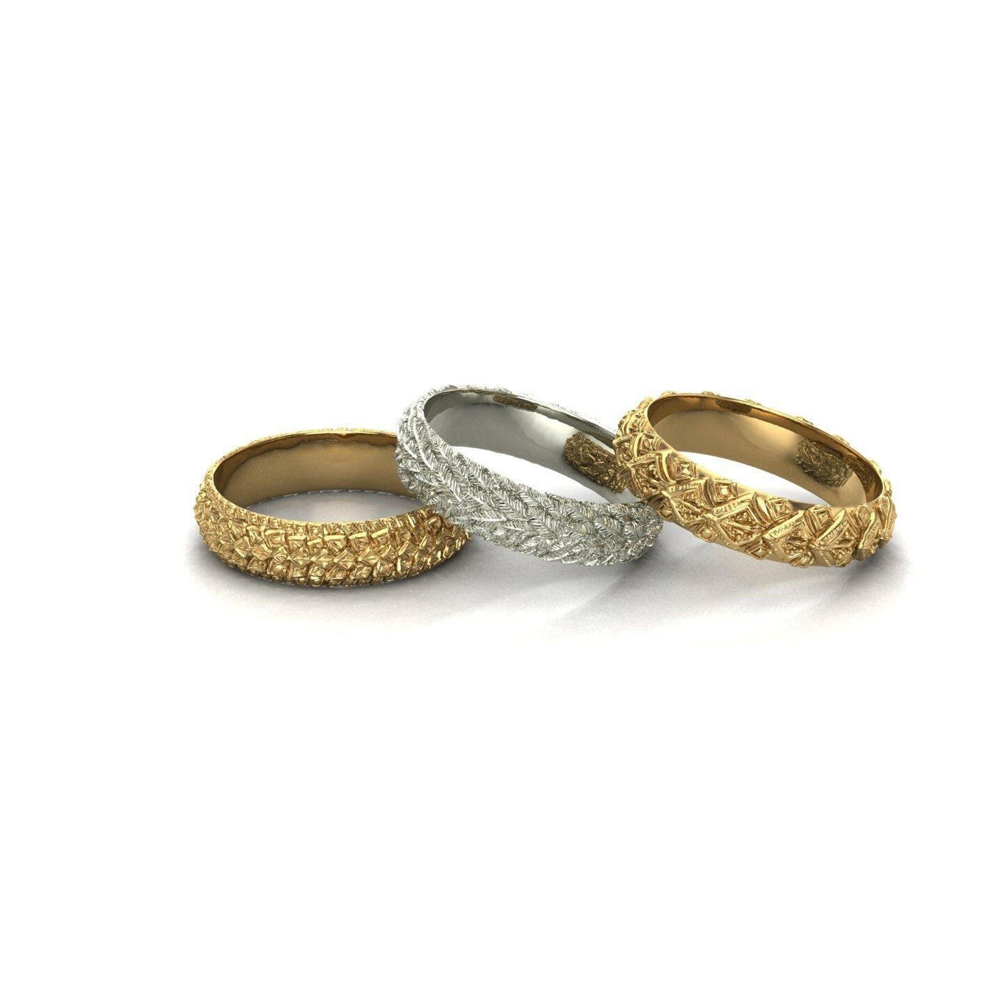 detailed gold rings